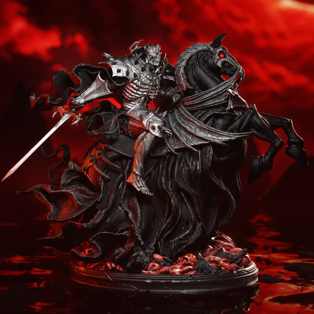 Skull knight - Berserk Sculpture (75mm to 500mm) - Unassembled/Unpainted/3D Print