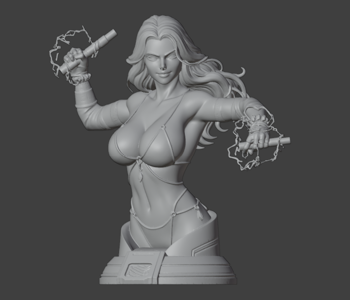 Buste de Black Widow (75 mm à 500 mm) - Non assemblé/Non peint/Impression 3D