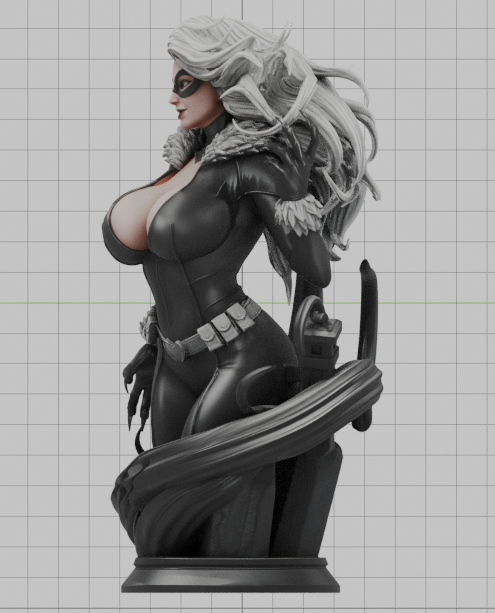 Black Cat Bust (75mm to 500mm) - Unassembled/Unpainted/3D Print