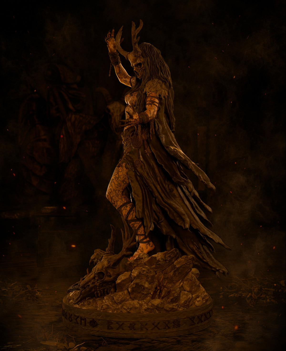 The Norse Witch Sculpture (75mm to 500mm) - Unassembled/Unpainted/3D Print