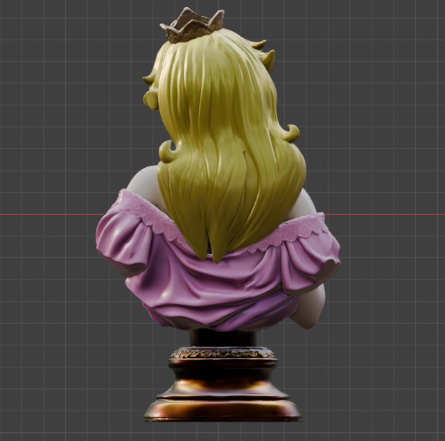 Buste de la Princesse Peach (75 mm à 500 mm) - Non assemblé/Non peint/Impression 3D