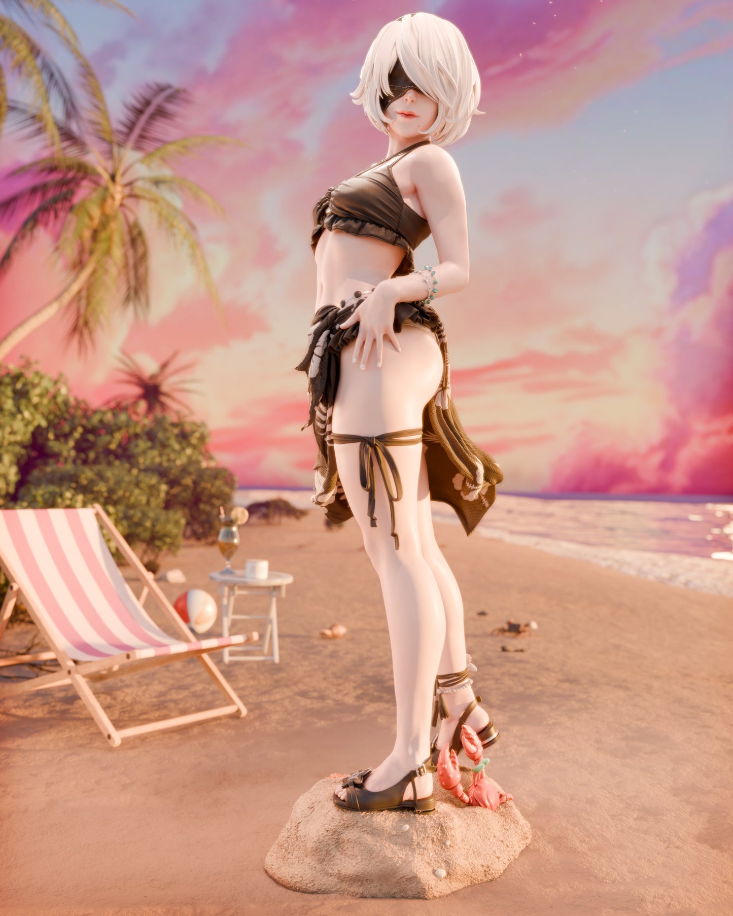 Swimsuit 2B Sculpture (75mm to 500mm) - Unassembled/Unpainted/3D Print