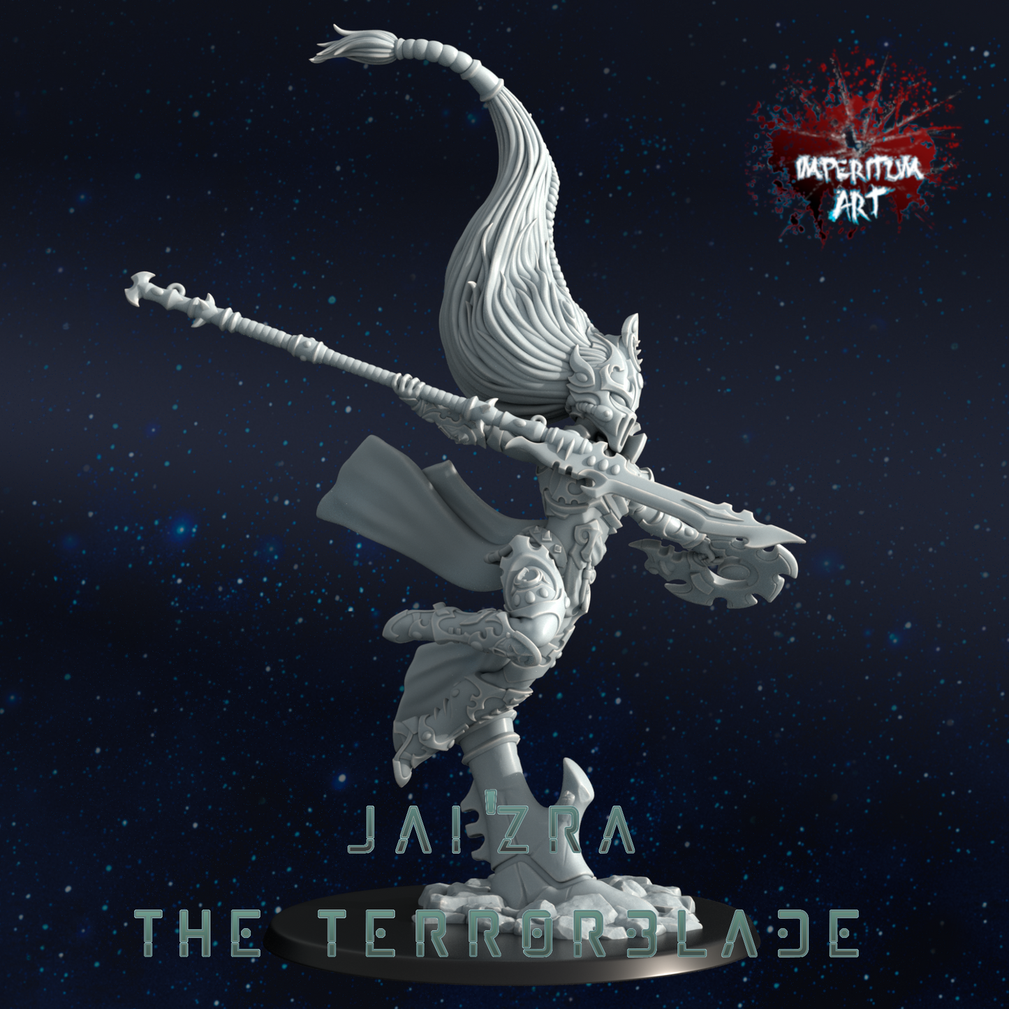Jai'Zra The Terrorblade / Construct/Wargaming/GrimDark/ Compatible with Warhammer 40K - by Imperium Art Miniatures- Tabletop RPG Miniature - Roleplaying 3D Printed Fantasy Mini