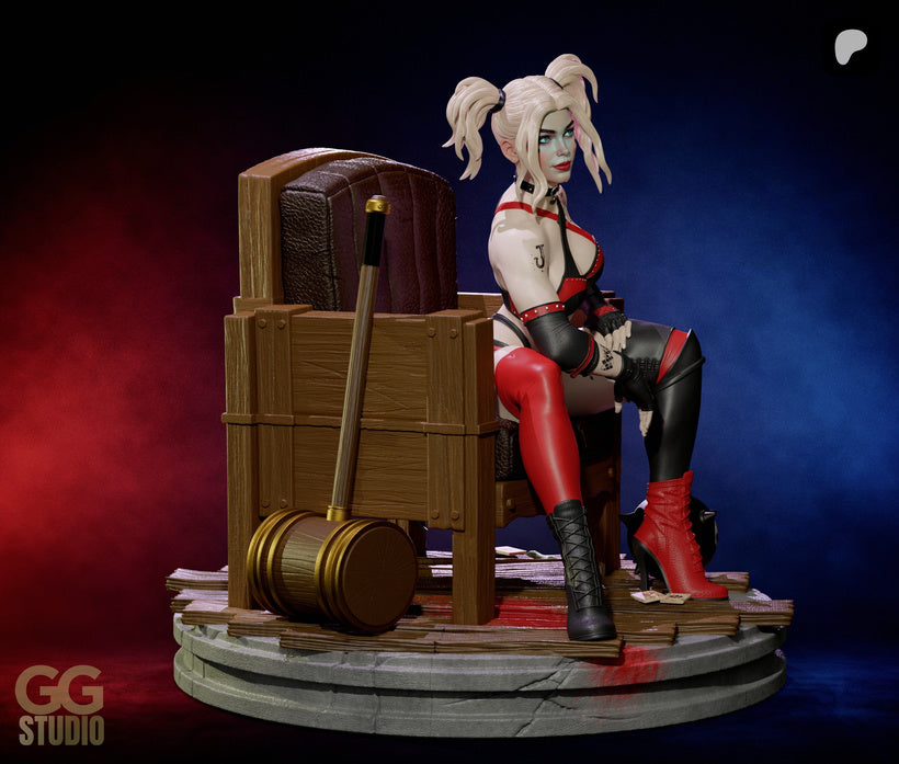 Harley Quinn Sculpture (75mm to 500mm) - Unassembled/Unpainted/3D Print