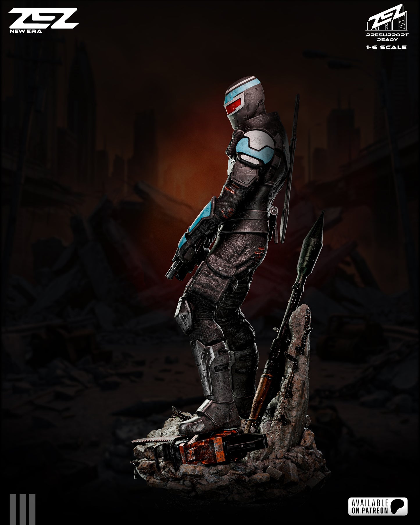Vigilante Sculpture (75mm to 500mm) - Unassembled/Unpainted/3D Print