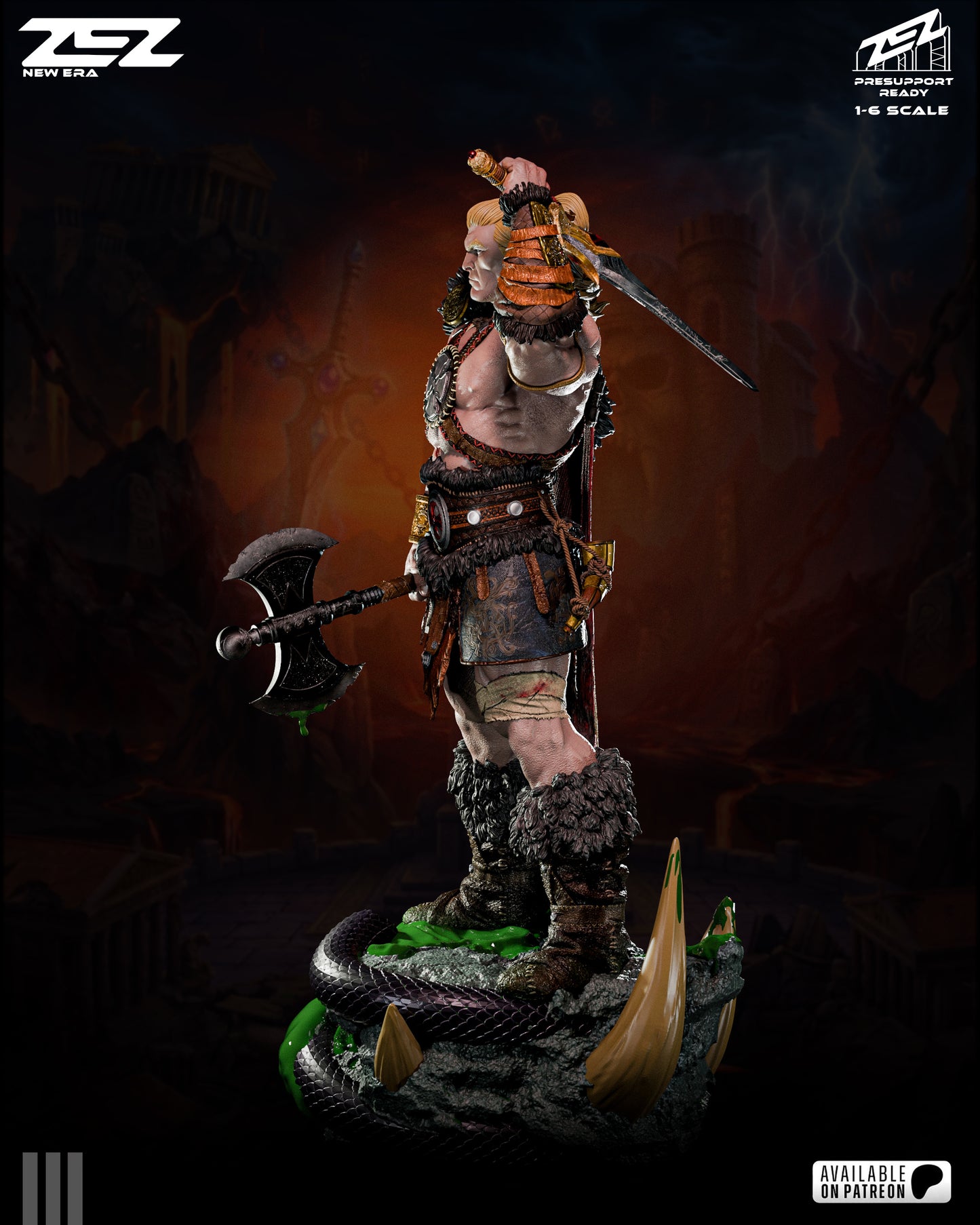 He-Man Sculpture (75mm to 500mm) - Unassembled/Unpainted/3D Print