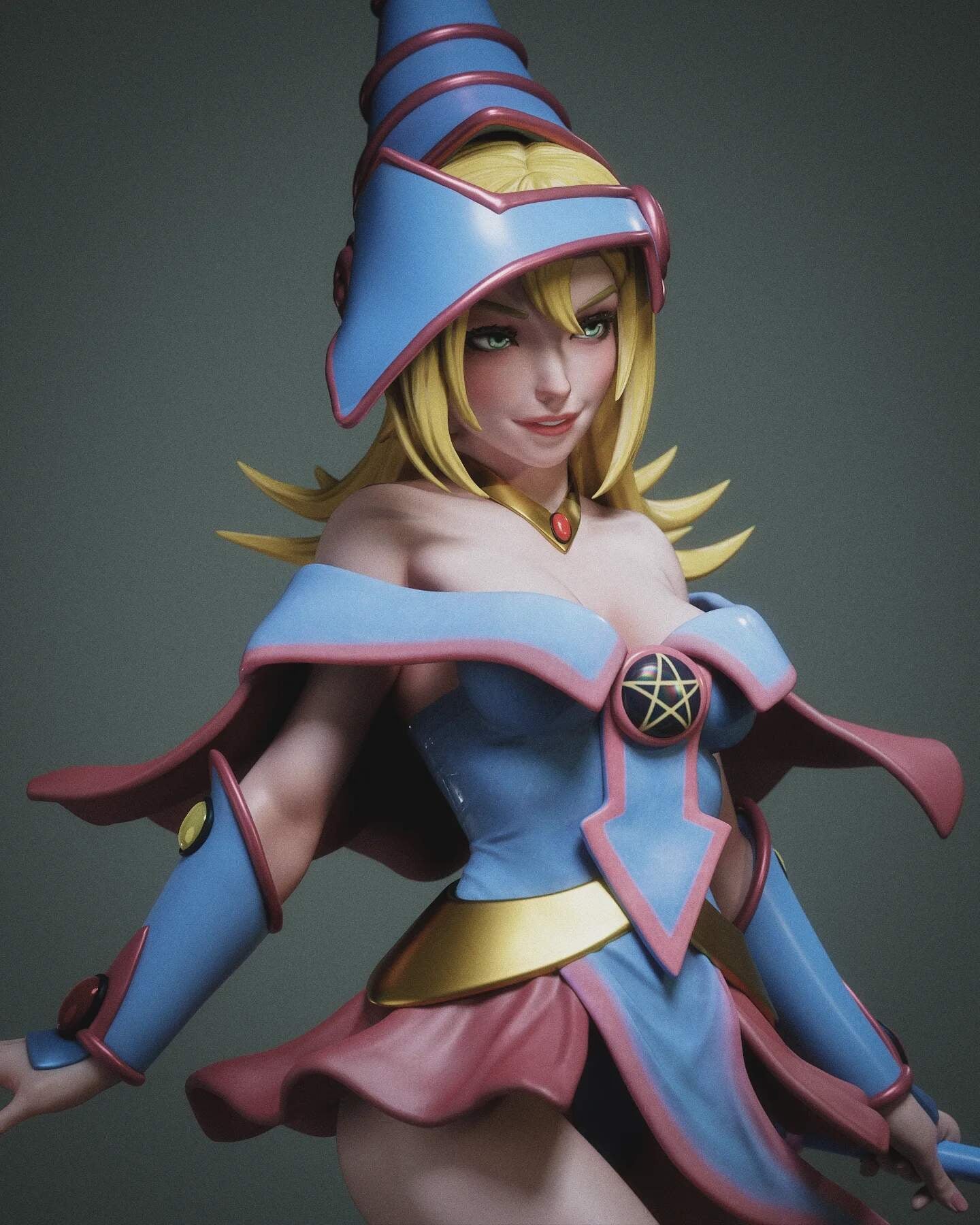 Dark Magician Girl Sculpture (75mm to 500mm) - Unassembled/Unpainted/3D Print