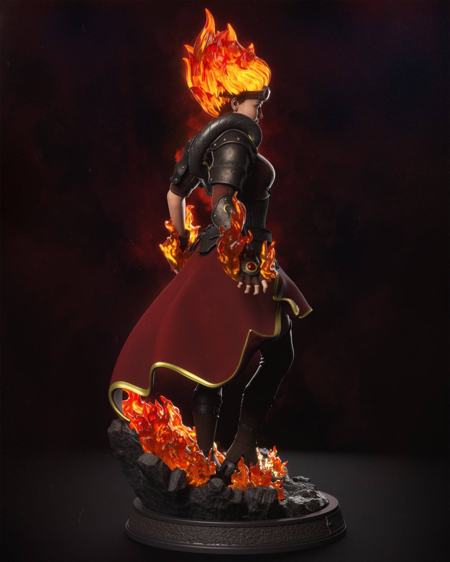 Chandra The Pyromancer Sculpture (75mm to 500mm) - Unassembled/Unpainted/3D Print