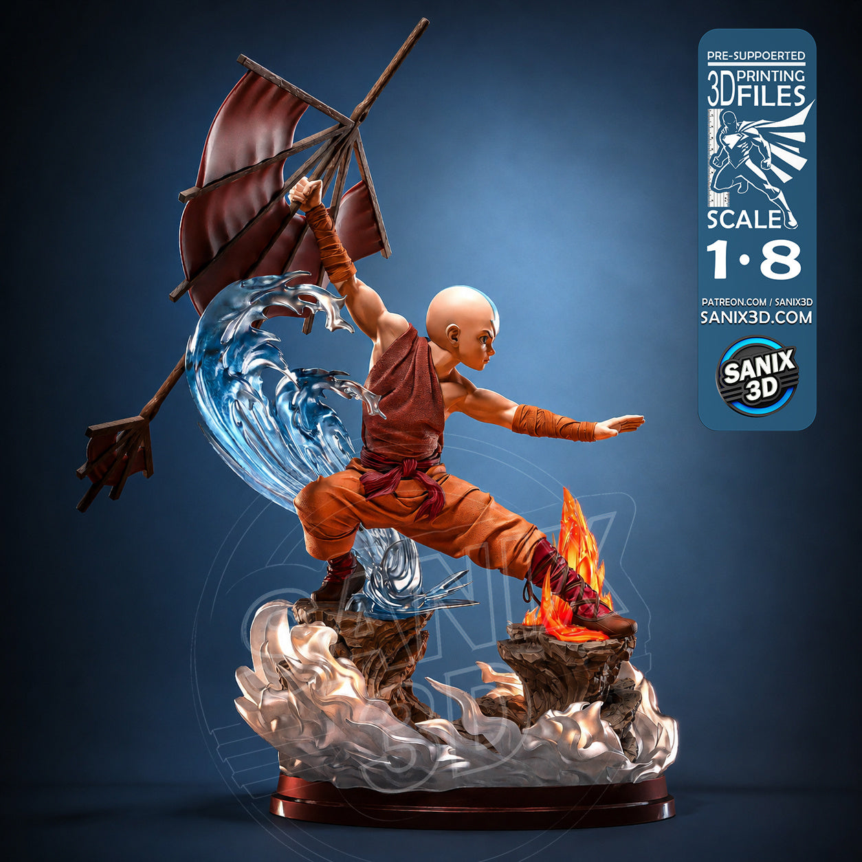 Avatar the Last Airbender Sculpture (75mm to 500mm) - Unassembled/Unpainted/3D Print