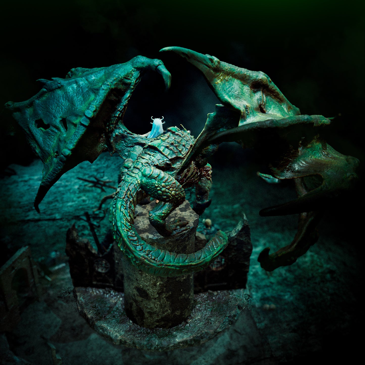 The Necromancer Diorama (75mm to 1000mm) - Unassembled/Unpainted/3D Print