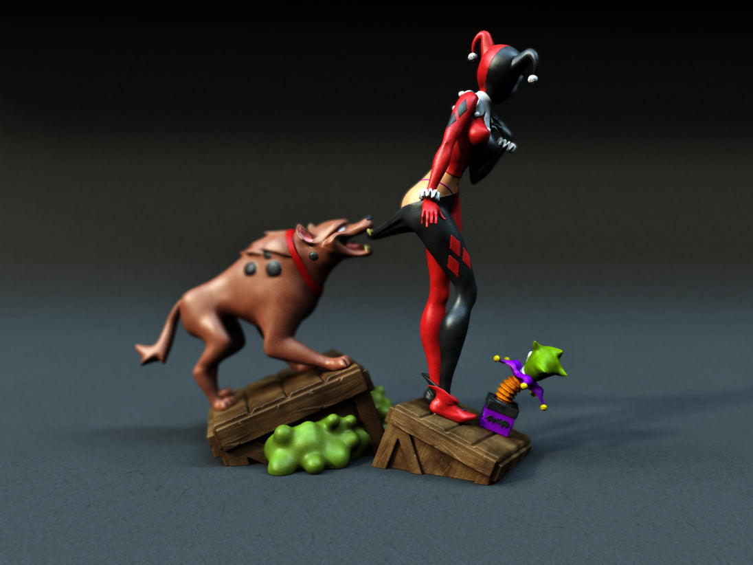 Harley Quinn Cartoon Sculpture (75mm to 500mm) - Unassembled/Unpainted/3D Print
