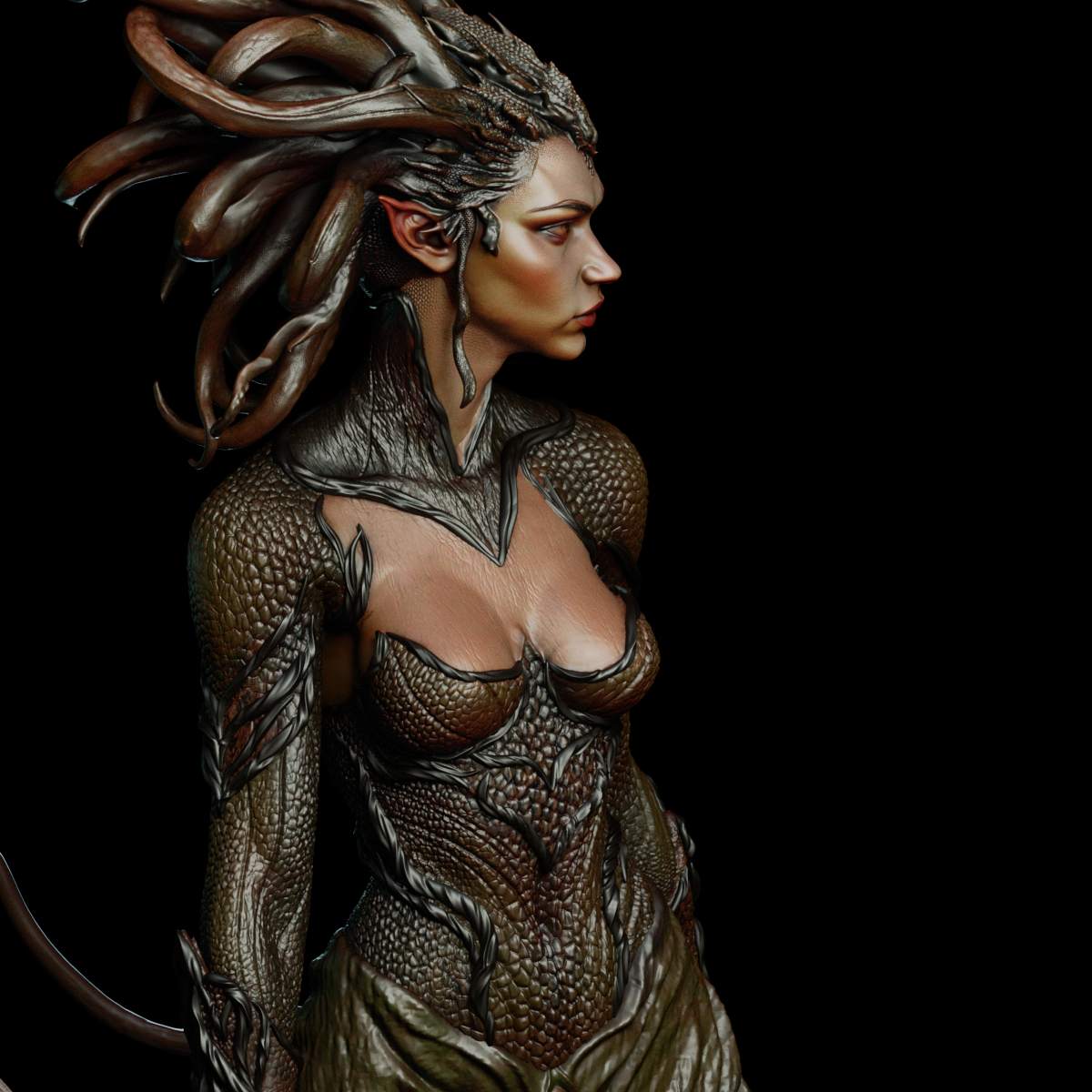 Medusa Sculpture (75mm to 500mm) - Unassembled/Unpainted/3D Print
