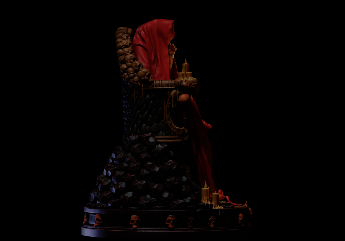 The Crimson King Sculpture (75mm to 500mm) - Unassembled/Unpainted/3D Print