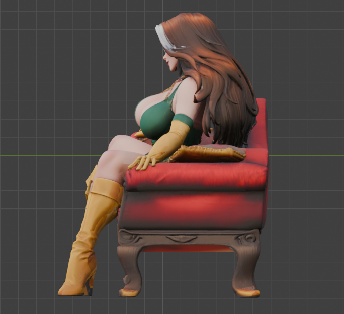 Rogue Sofa Pose Sculpture (75mm to 500mm) - Unassembled/Unpainted/3D Print
