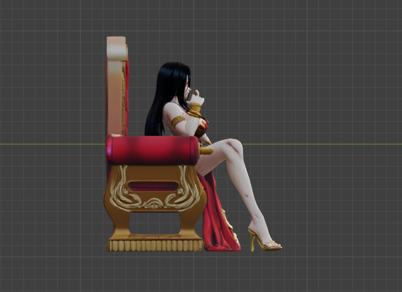 Boa Hancock on Throne Sculpture (75mm to 500mm) - Unassembled/Unpainted/3D Print