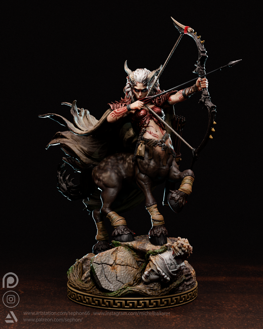 Centaur Huntress Sculpture (75mm to 500mm) - Unassembled/Unpainted/3D Print