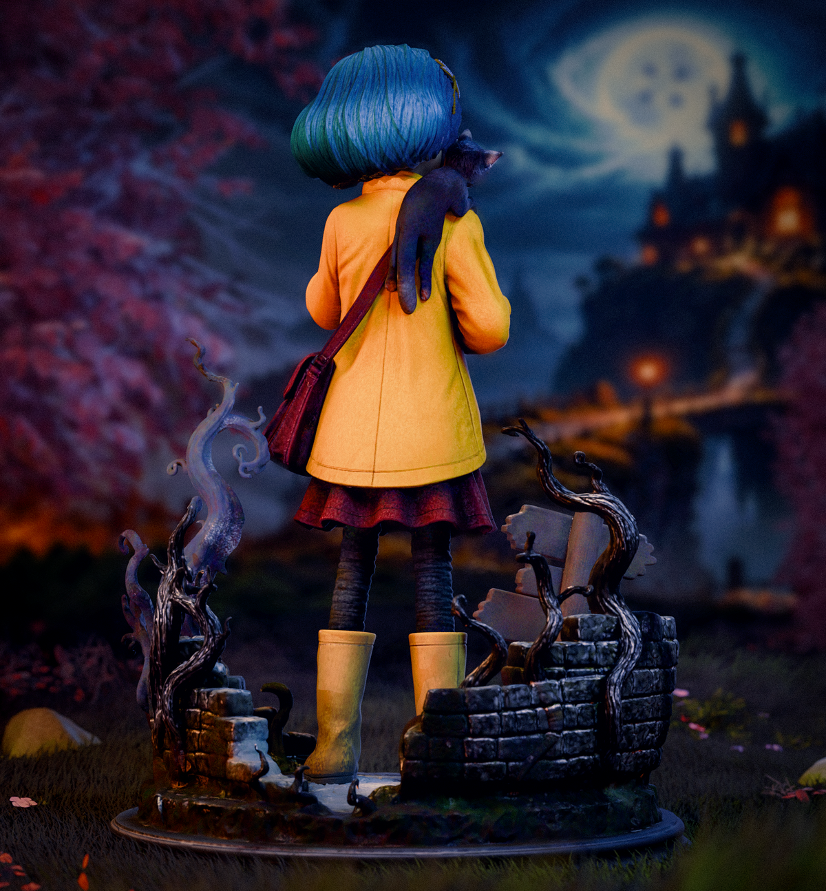 Coraline Sculpture (75mm to 500mm) - Unassembled/Unpainted/3D Print