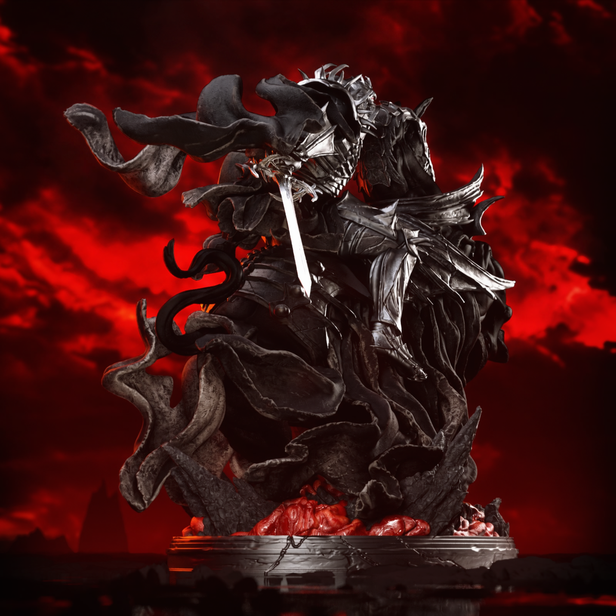 Skull knight - Berserk Sculpture (75mm to 500mm) - Unassembled/Unpainted/3D Print
