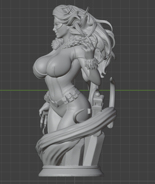 Black Cat Bust (75mm to 500mm) - Unassembled/Unpainted/3D Print
