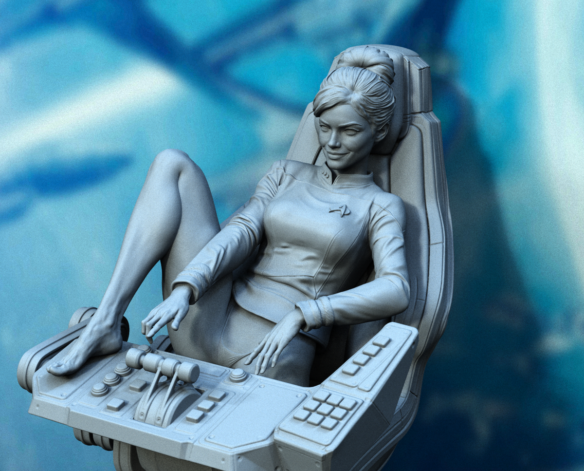 Sculpture du Capitaine Enterprise (75 mm à 500 mm) - Non assemblée/Non peinte/Impression 3D