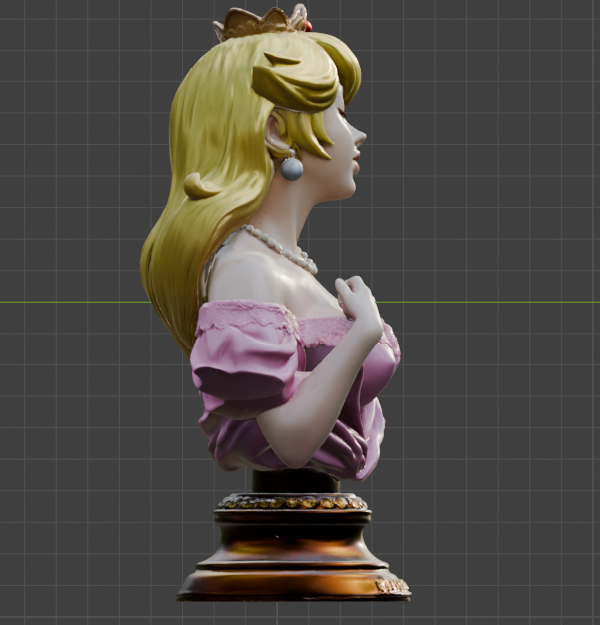 Buste de la Princesse Peach (75 mm à 500 mm) - Non assemblé/Non peint/Impression 3D