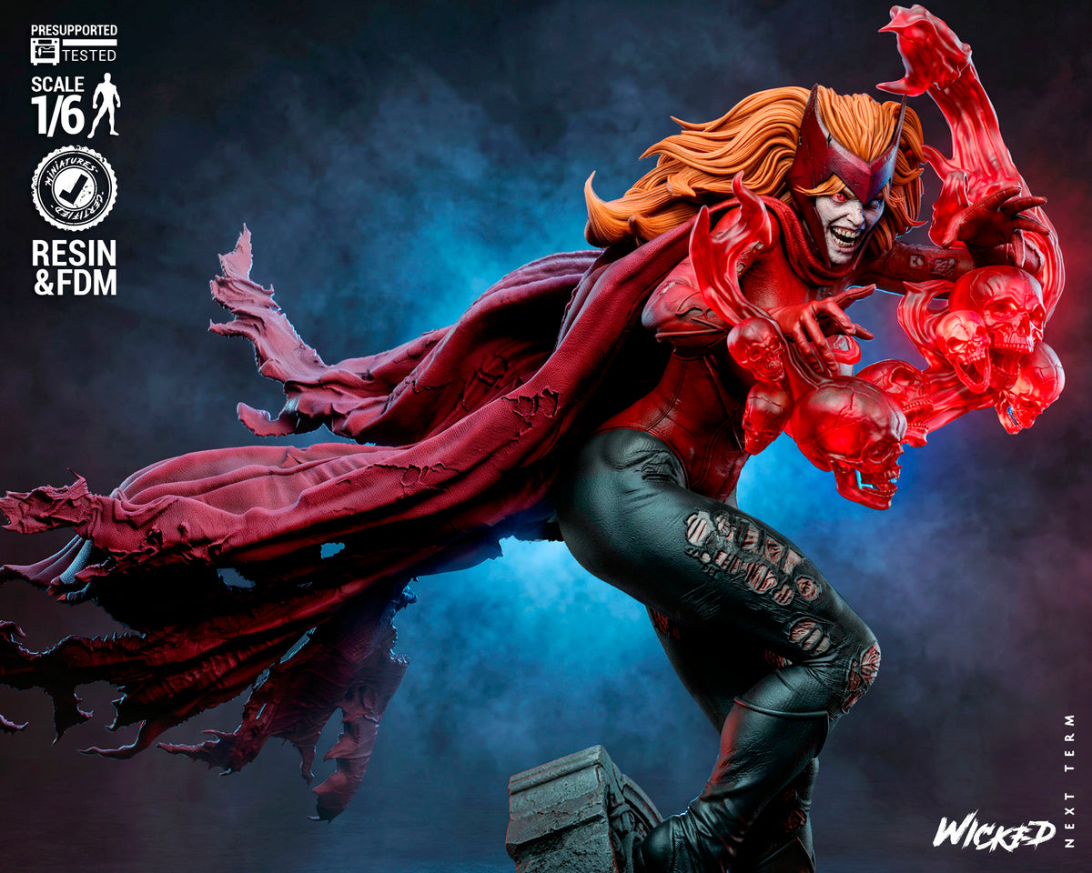 Zombie Scarlet Witch Sculpture (75mm to 500mm) - Unassembled/Unpainted/3D Print