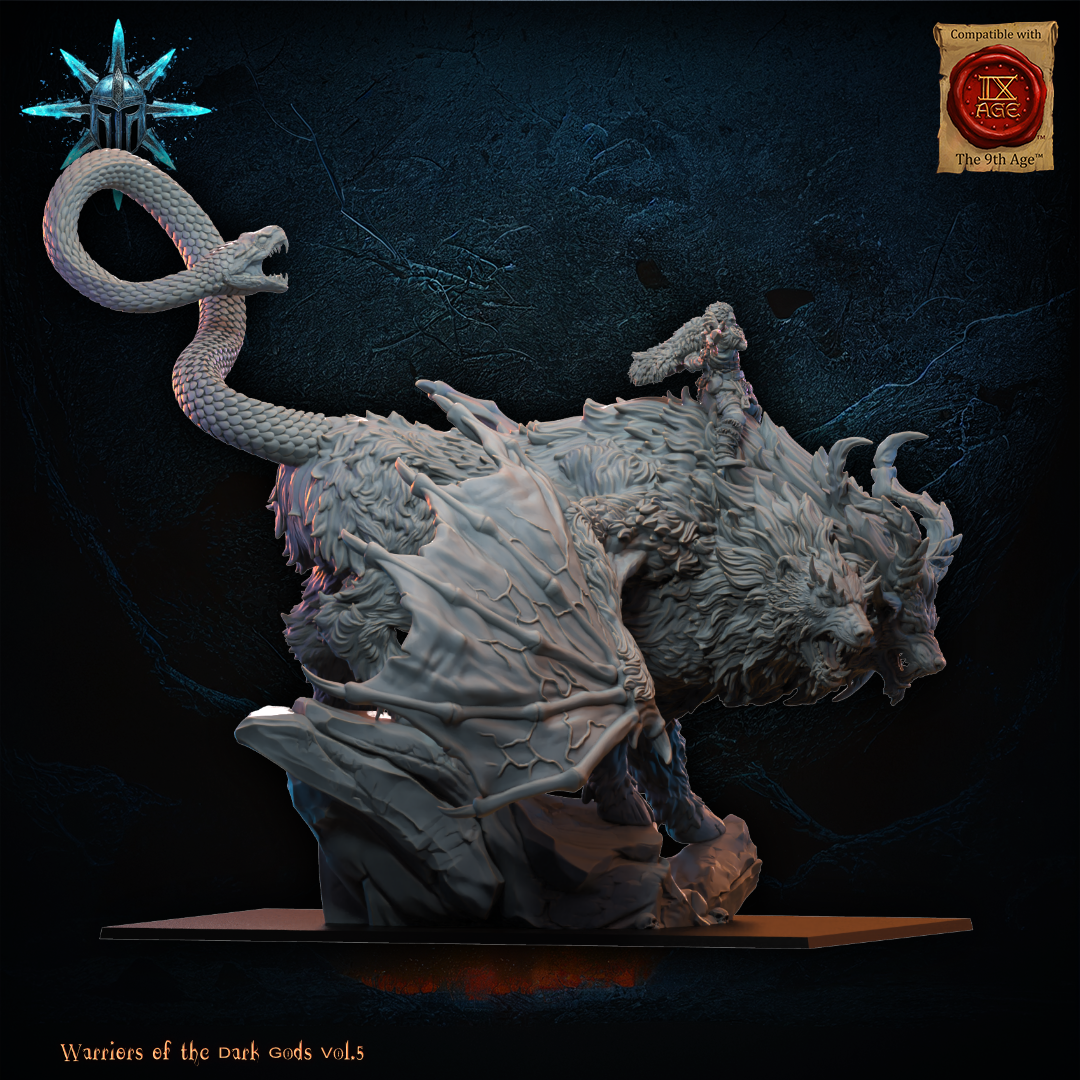 Barbarian Druid on Chimera - Warriors of the Dark Gods - TTRPG - Wargaming - Dungeons and Dragons