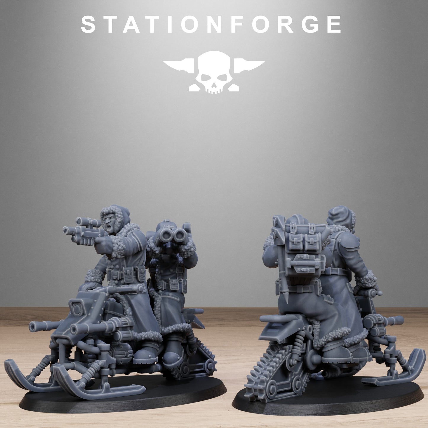 GrimGuard FrostWatch Snowbikers (x10) - by Station Forge - TTRPG - Wargaming - Grimdark