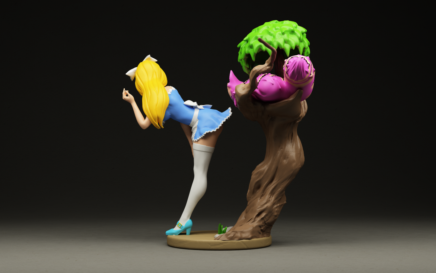 Alice in Wonderland Sculpture (75mm to 500mm) - Unassembled/Unpainted/3D Print