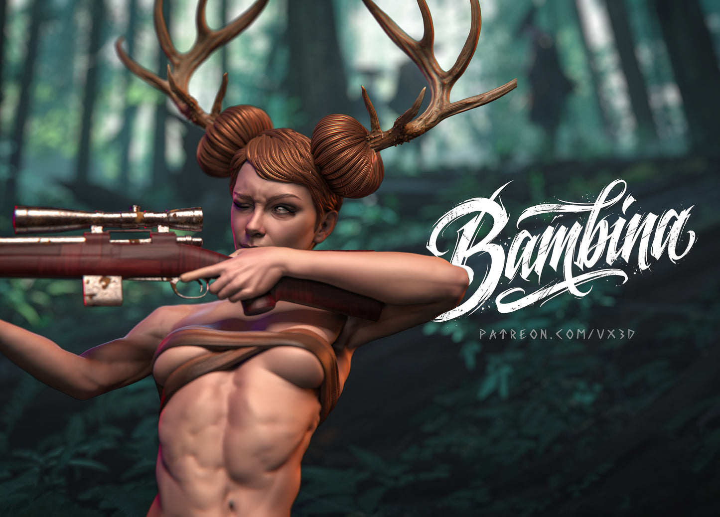 Bambina Sculpture (75mm to 500mm) - Unassembled/Unpainted/3D Print
