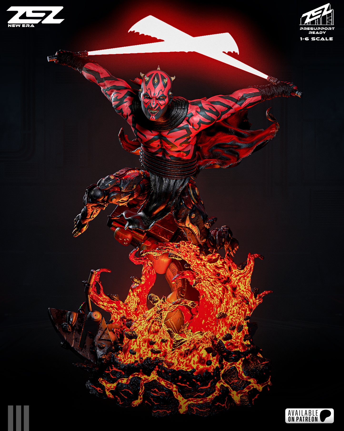 Darth Maul Sculpture (75mm to 500mm) - Unassembled/Unpainted/3D Print