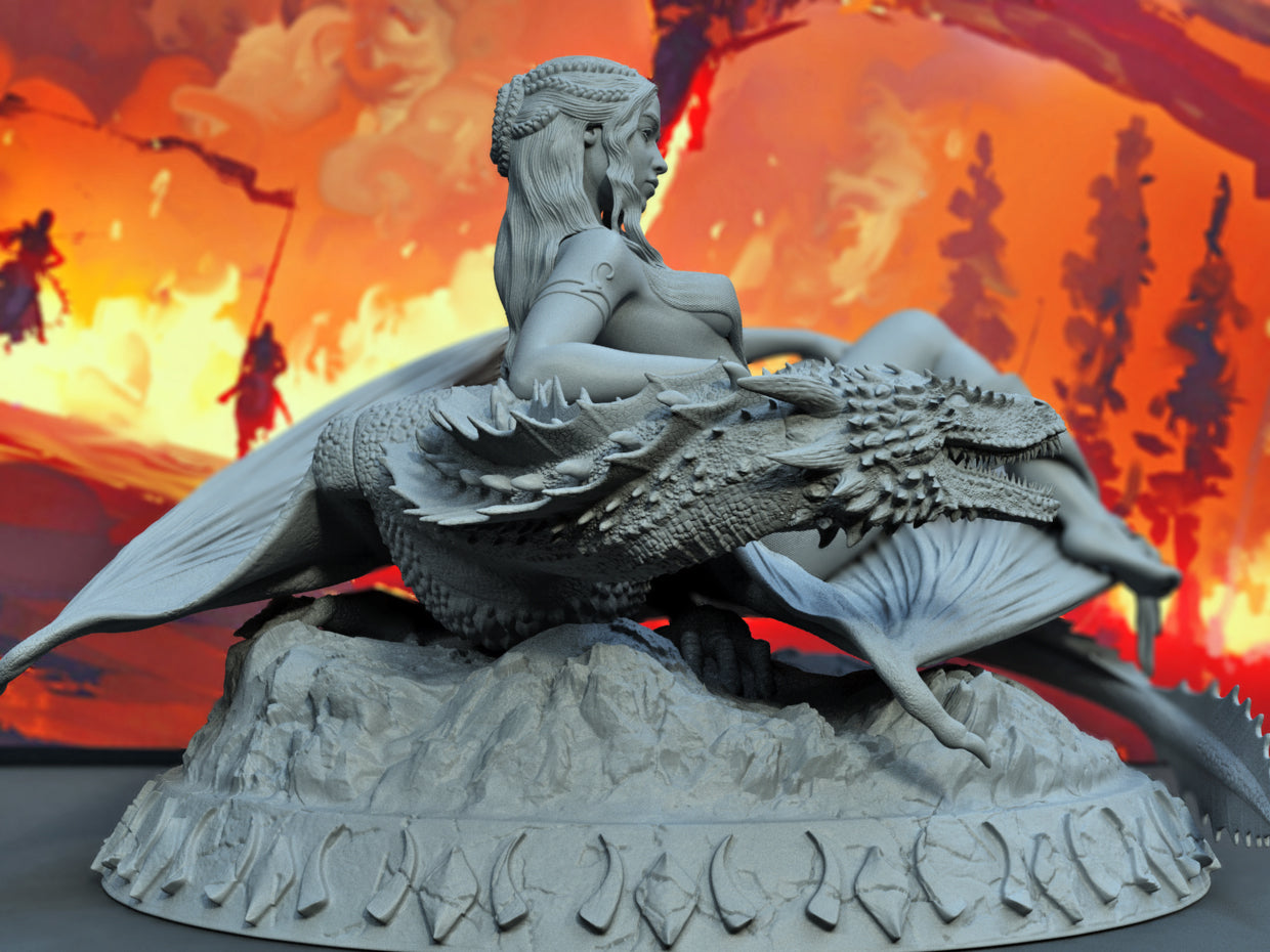 Daenerys Kalesi SFW/NSFW Sculpture (75mm to 500mm) - Unassembled/Unpainted/3D Print