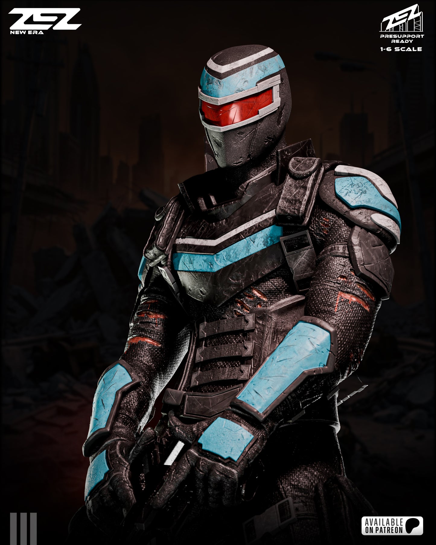 Vigilante Sculpture (75mm to 500mm) - Unassembled/Unpainted/3D Print