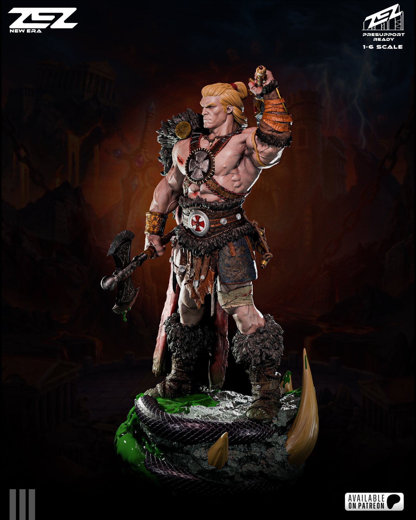 He-Man Sculpture (75mm to 500mm) - Unassembled/Unpainted/3D Print