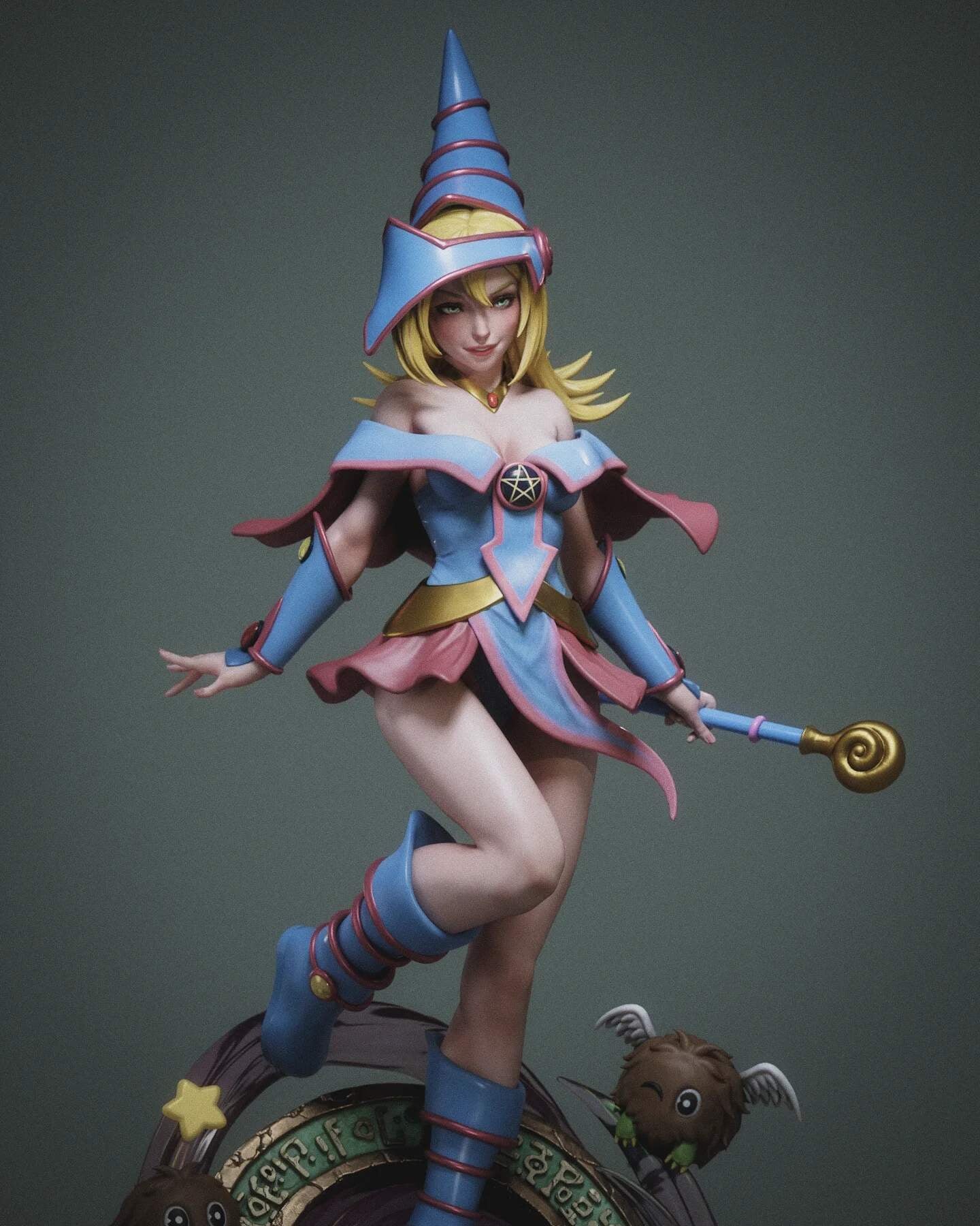 Dark Magician Girl Sculpture (75mm to 500mm) - Unassembled/Unpainted/3D Print