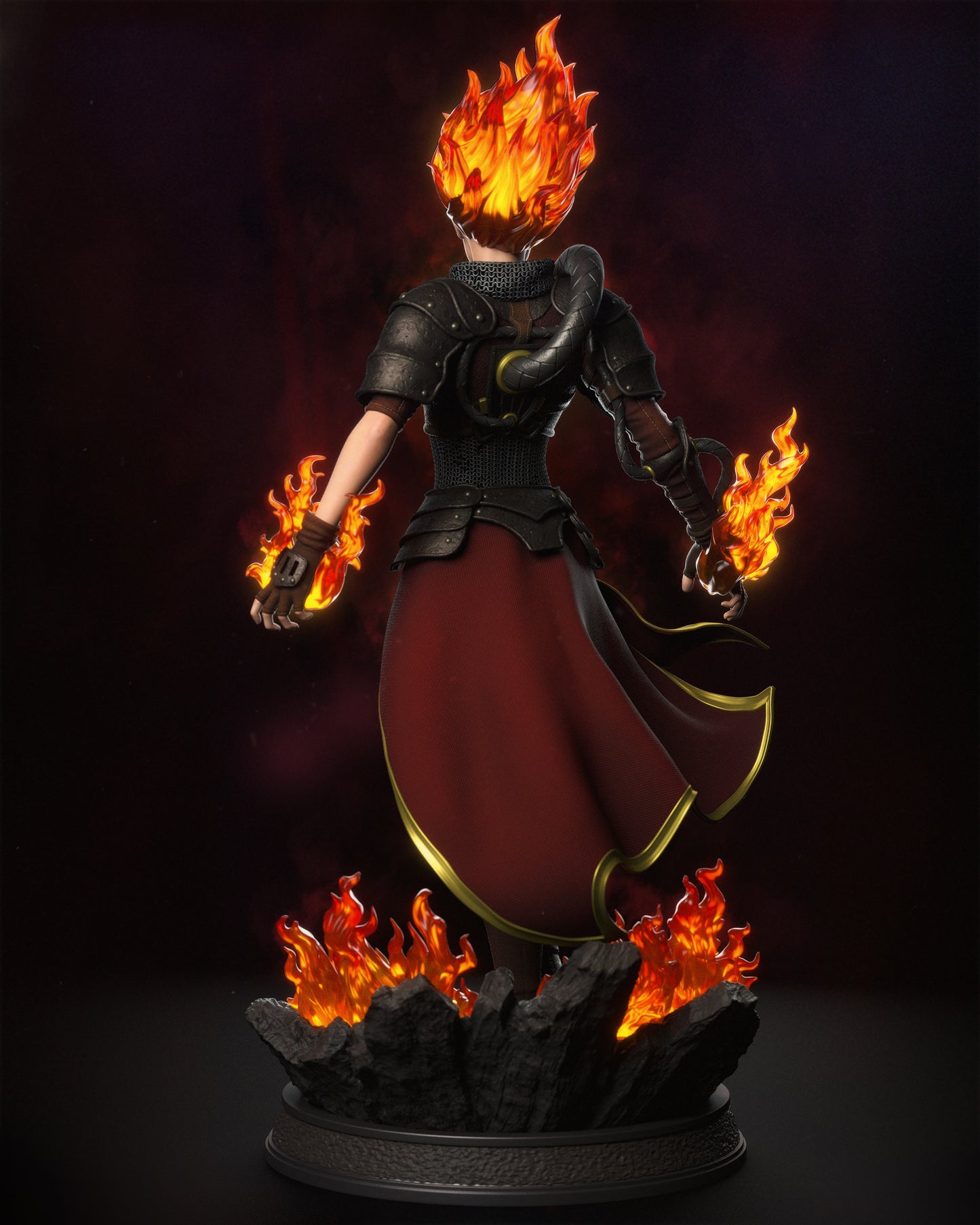 Chandra The Pyromancer Sculpture (75mm to 500mm) - Unassembled/Unpainted/3D Print