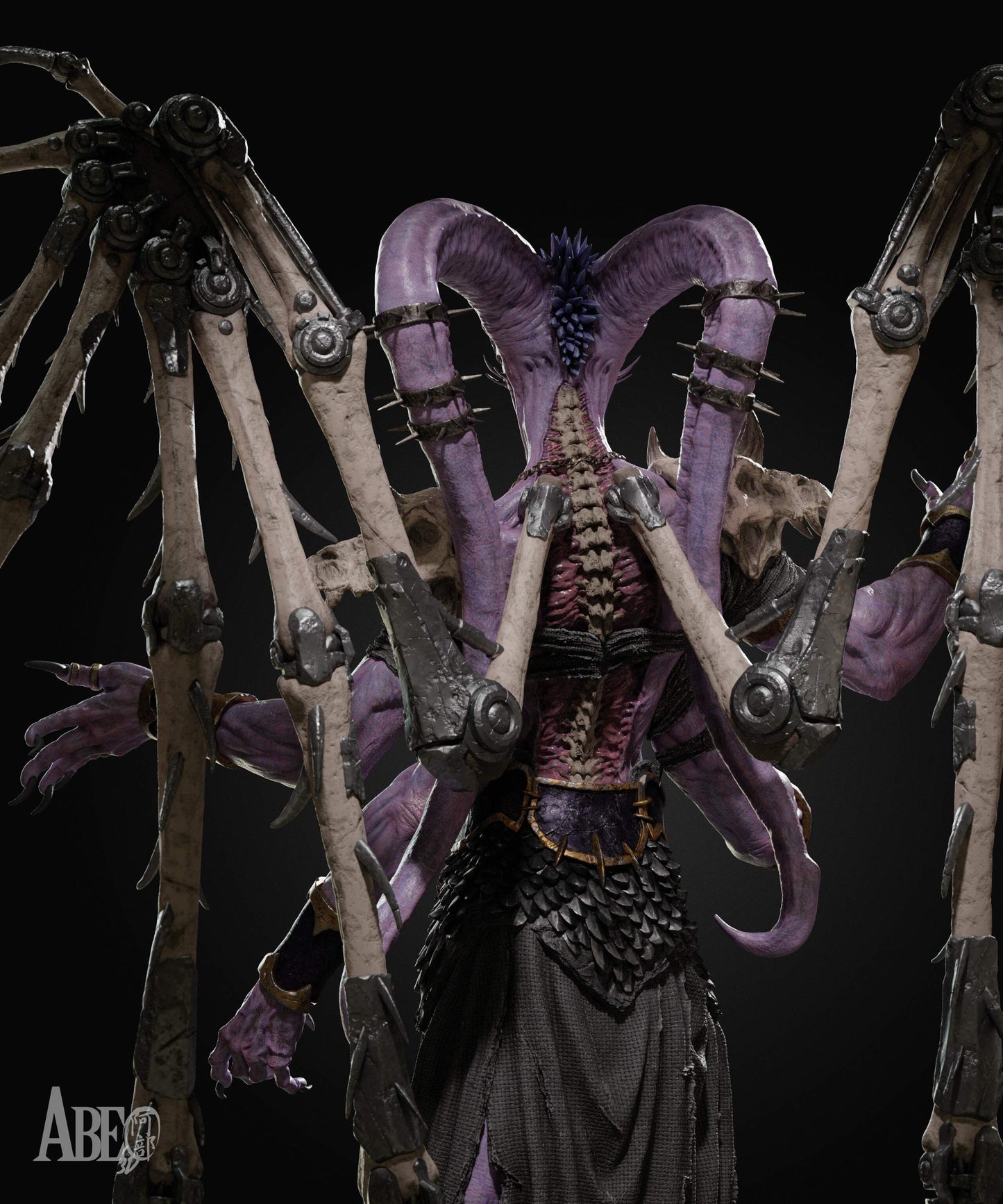 The Ninefold Sorcerer Sculpture (75mm to 500mm) - Unassembled/Unpainted/3D Print