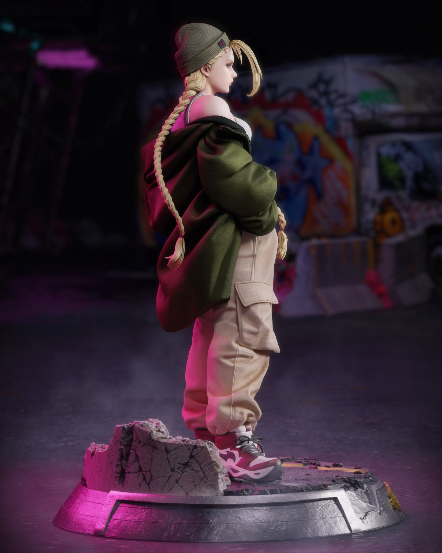 Street Wear Cammy Sculpture (75mm to 500mm) - Unassembled/Unpainted/3D Print