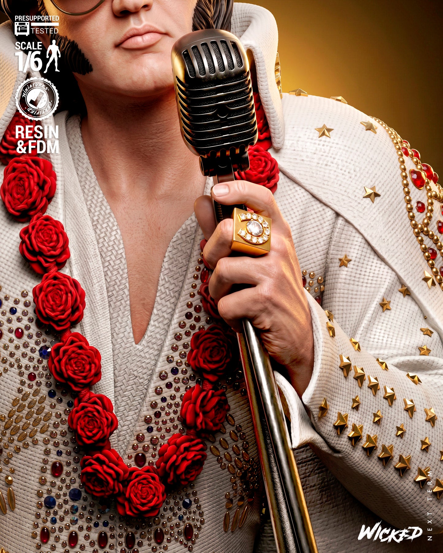 Elvis Presley Aloha from Hawaii Sculpture (75mm to 500mm) - Unassembled/Unpainted/3D Print