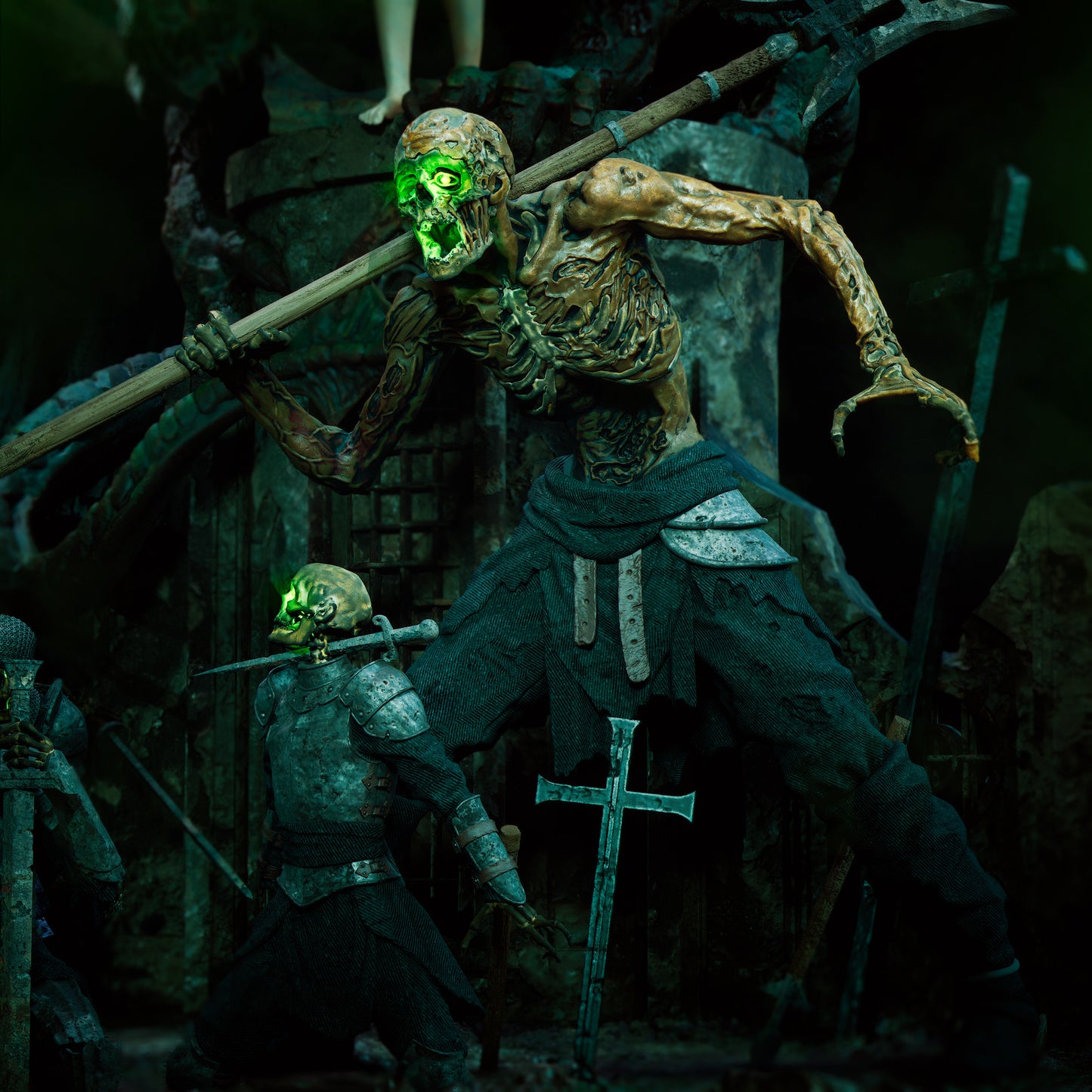 The Necromancer Diorama (75mm to 1000mm) - Unassembled/Unpainted/3D Print