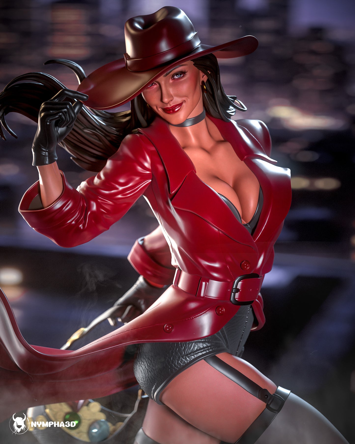 Carmen Sandiego SFW/NSFW Sculpture (75mm to 500mm) - Unassembled/Unpainted/3D Print