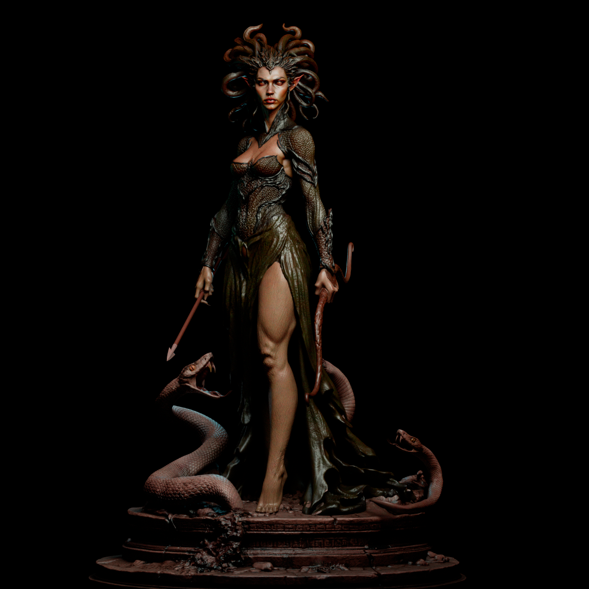 Medusa Sculpture (75mm to 500mm) - Unassembled/Unpainted/3D Print