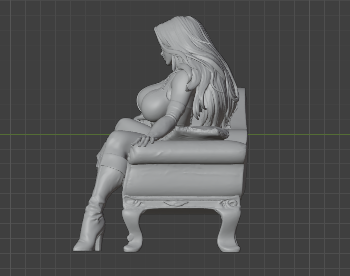 Rogue Sofa Pose Sculpture (75mm to 500mm) - Unassembled/Unpainted/3D Print
