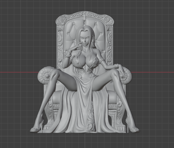Boa Hancock on Throne Sculpture (75mm to 500mm) - Unassembled/Unpainted/3D Print