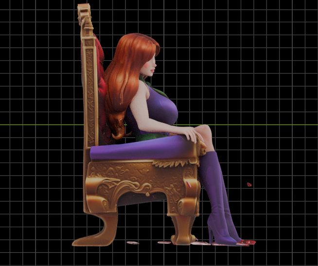 Daphne on Throne Sculpture (75mm to 500mm) - Unassembled/Unpainted/3D Print