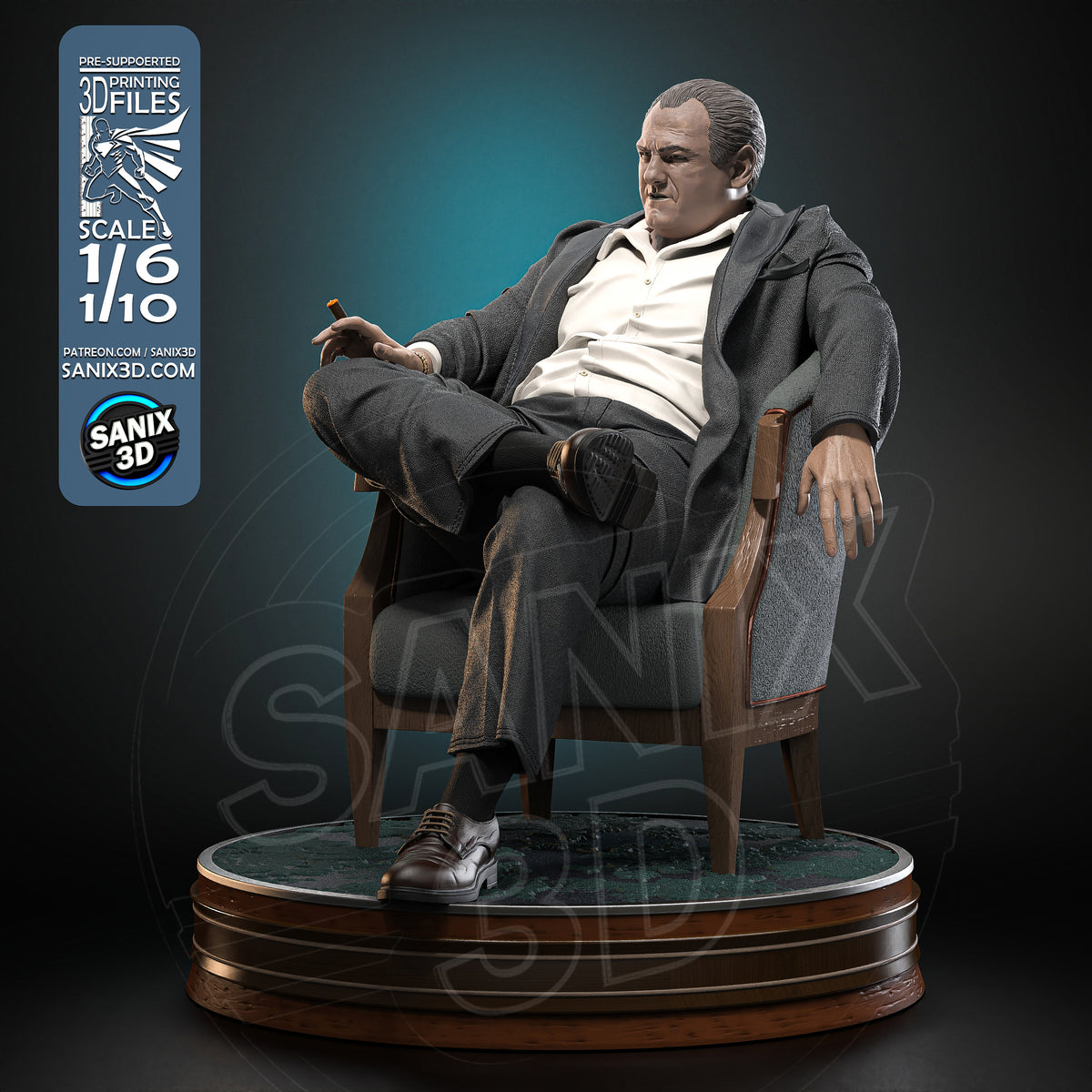 Tony Soprano Sculpture (75mm to 500mm) - Unassembled/Unpainted/3D Print