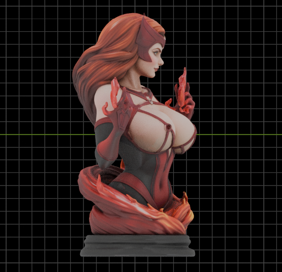 Scarlet Witch Bust(75mm to 500mm) - Unassembled/Unpainted/3D Print