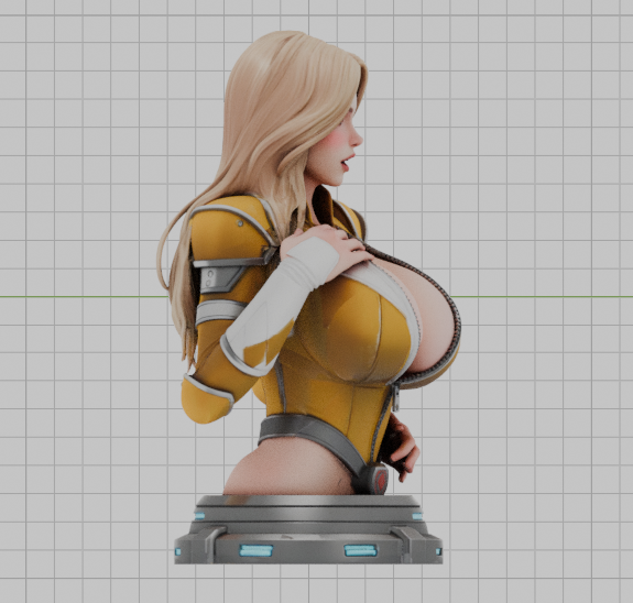 Yellow Power Ranger Bust (75mm to 500mm) - Unassembled/Unpainted/3D Print