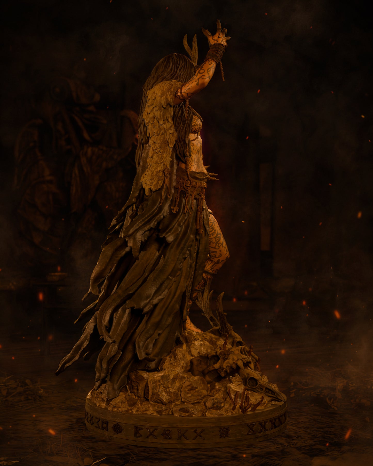 The Norse Witch Sculpture (75mm to 500mm) - Unassembled/Unpainted/3D Print