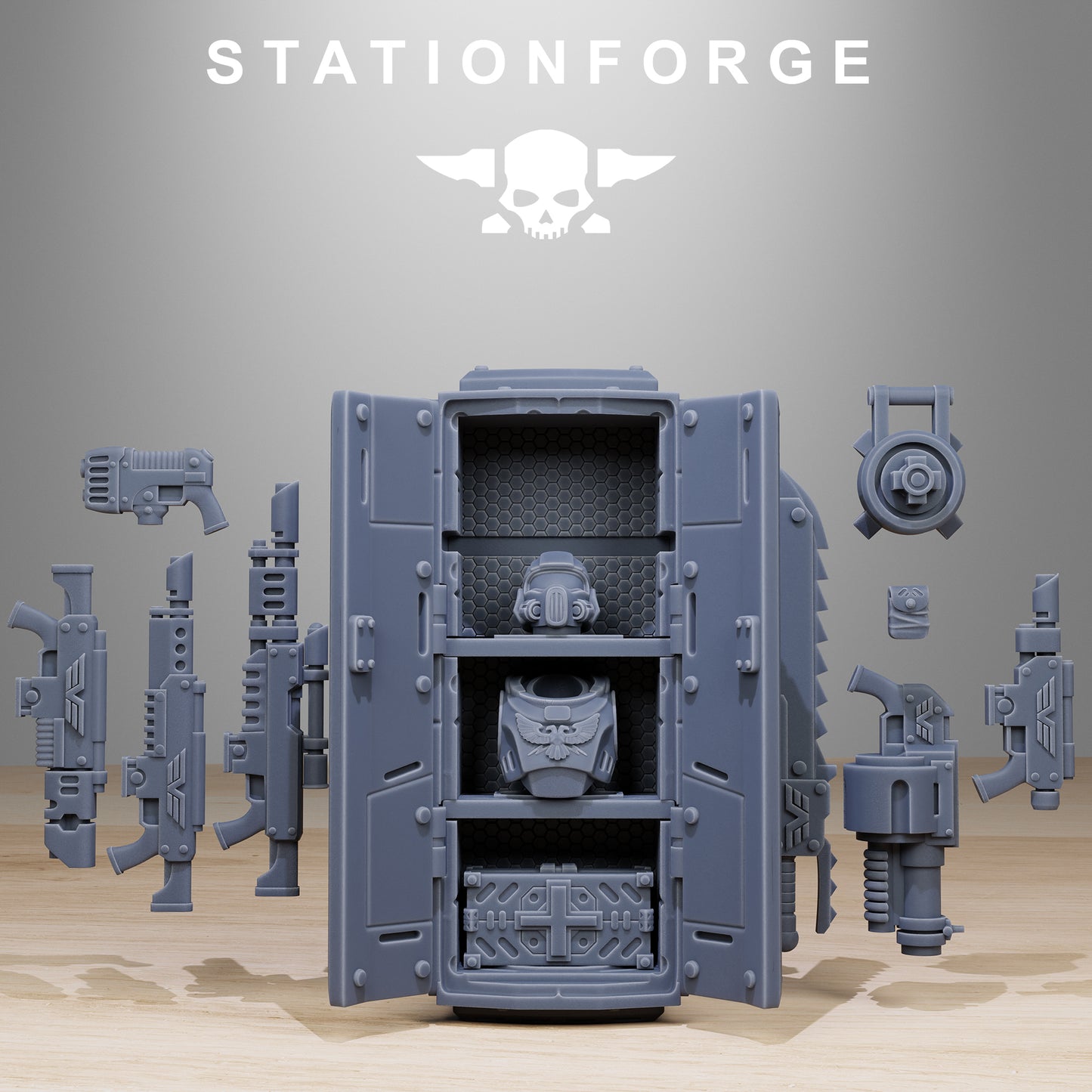 Vaskar Drop Pod V1 - by Station Forge - Tabletop RPG Miniature - Roleplaying 3D Printed Fantasy Mini